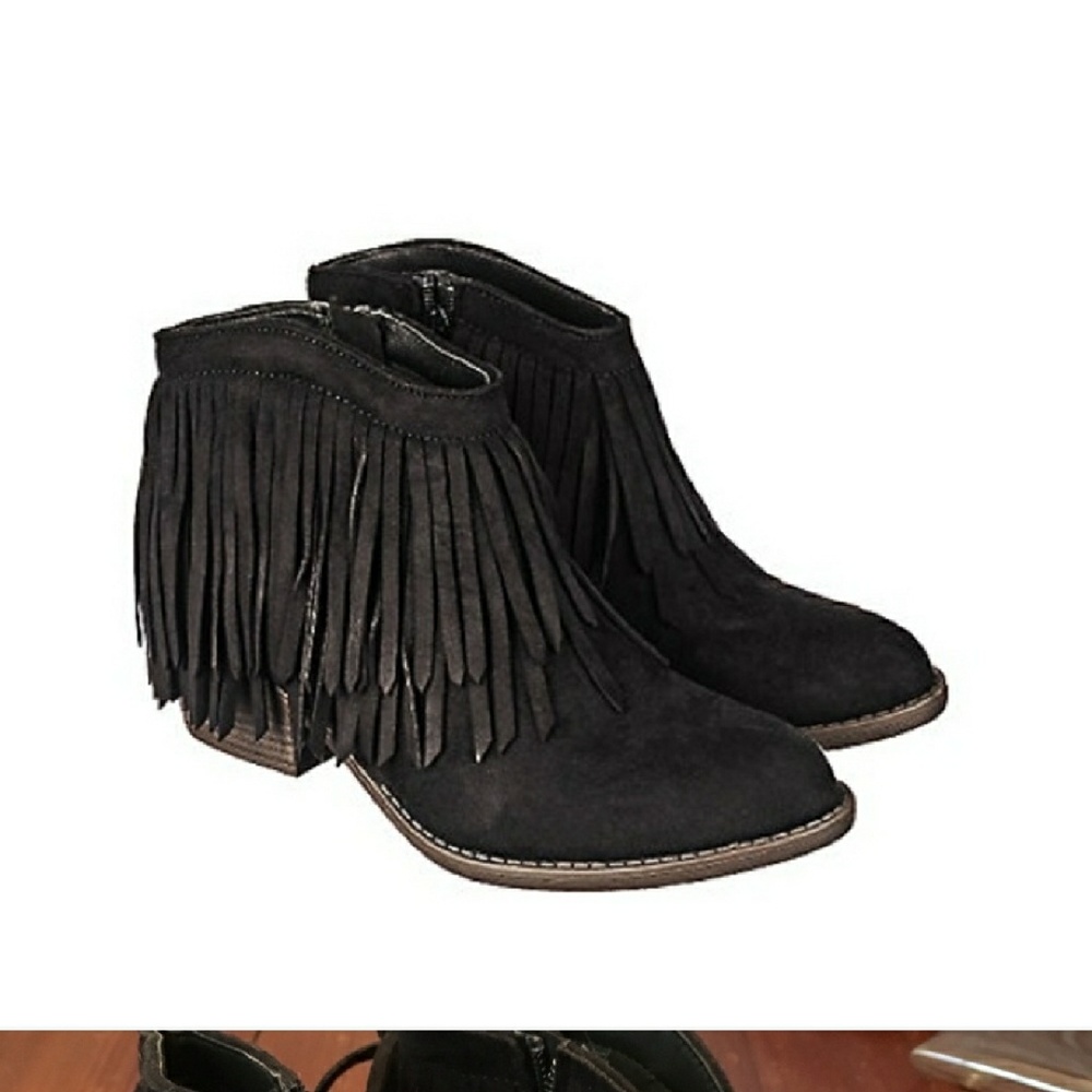Black women's Jervis Fringe ankle boot
